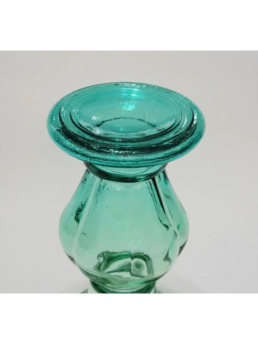 GREEN BLUE Glass Vase Candle Holder Hand